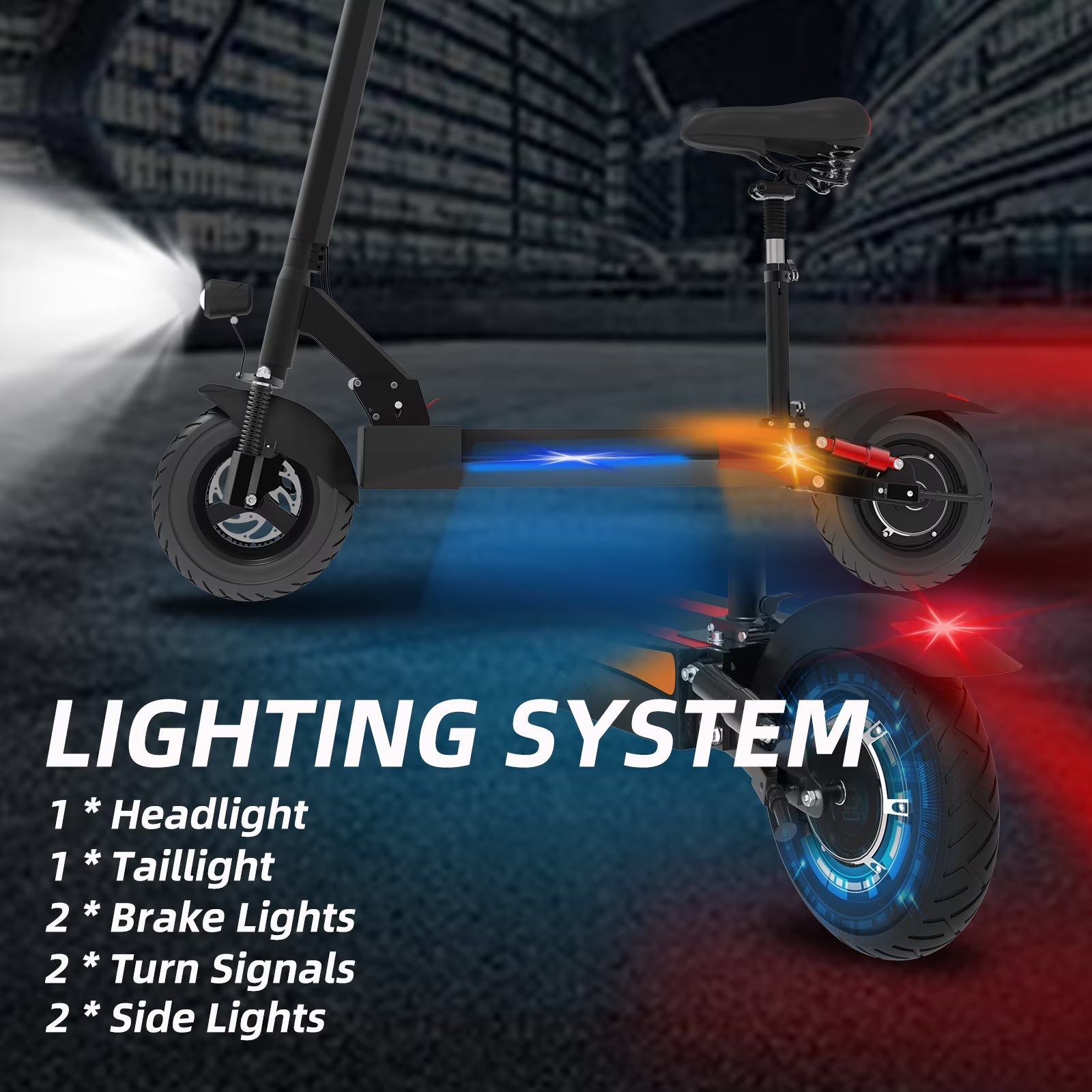 Electric Scooter with Seat for Adults,35 MPH MAX Speed ,1200W Foldable Escooter, 10 Inch Street Tire,Ul2272