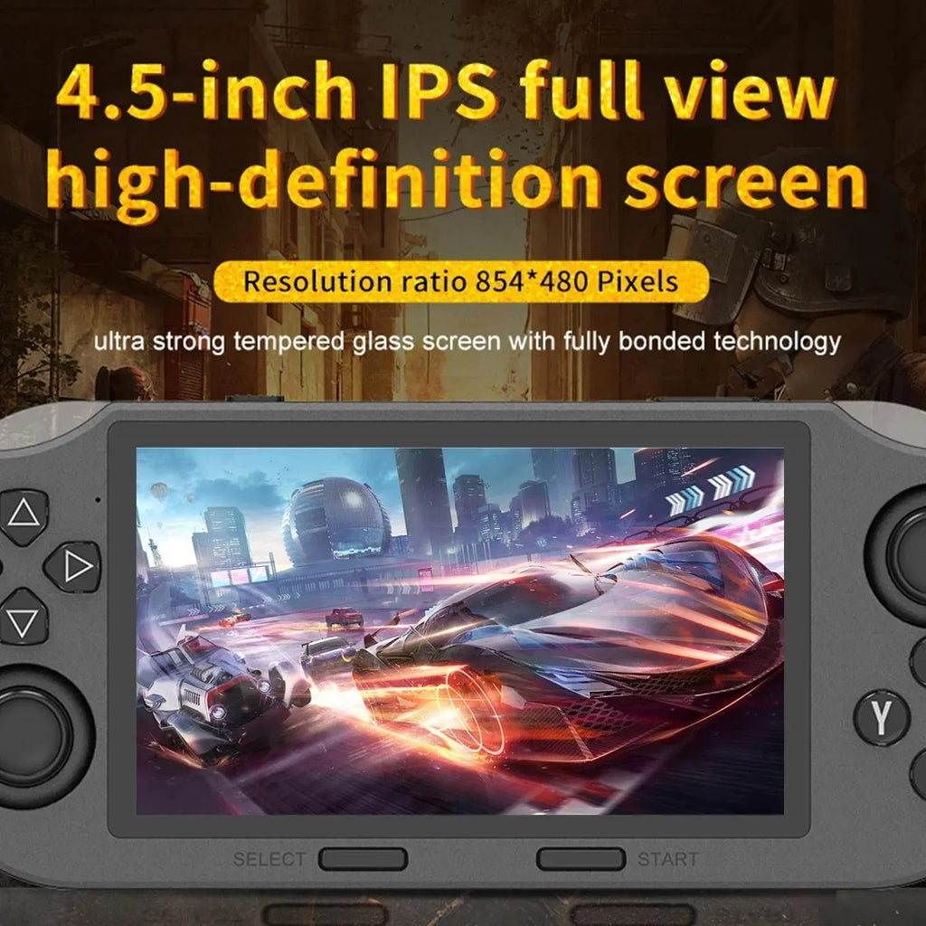 SF3000 Retro Handheld Game Console with 4.5 Inch IPS Screen 3000Mah Battery & 64GB TF Card for Boys Gift Gaming & Accessories Game Cables Cool Gadgets Boys Box Compact Game Console Retro Game Consoles Gamer Gifts for Him Portable Retro Game Console