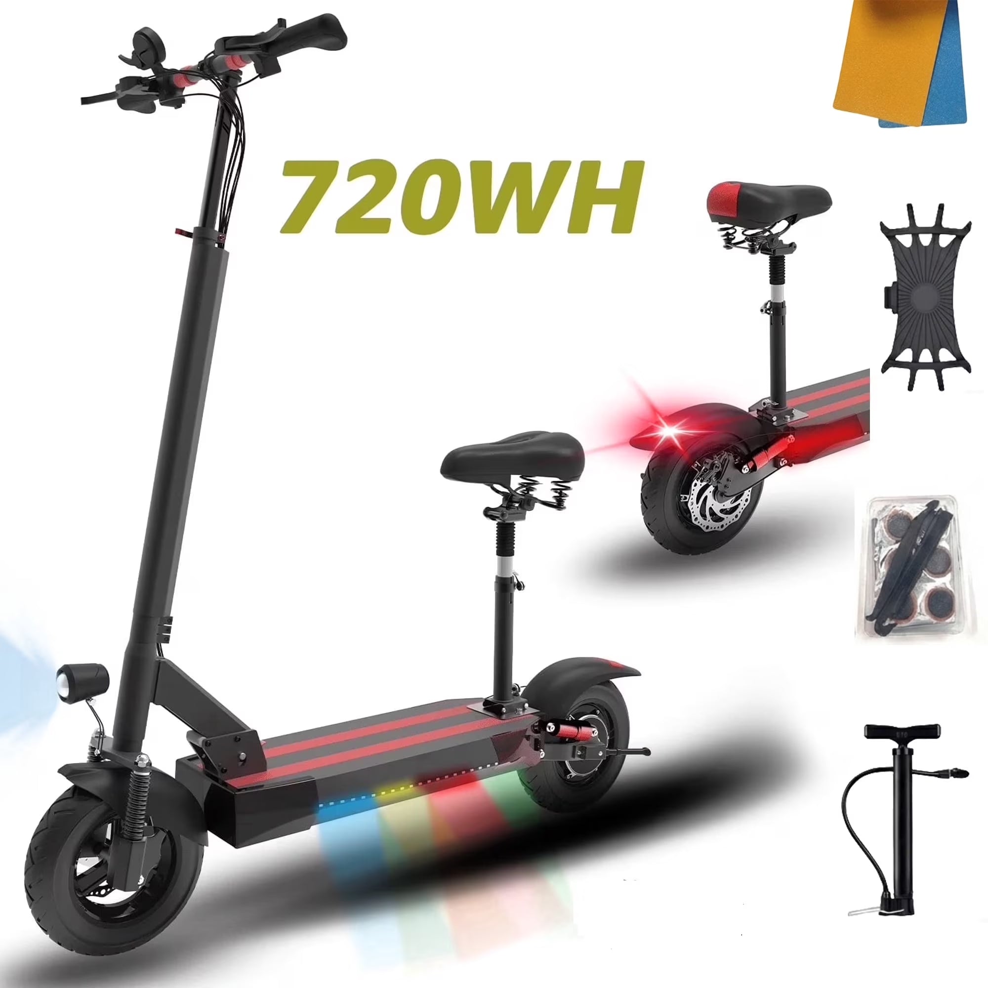 Electric Scooter with Seat for Adults,35 MPH MAX Speed ,1200W Foldable Escooter, 10 Inch Street Tire,Ul2272
