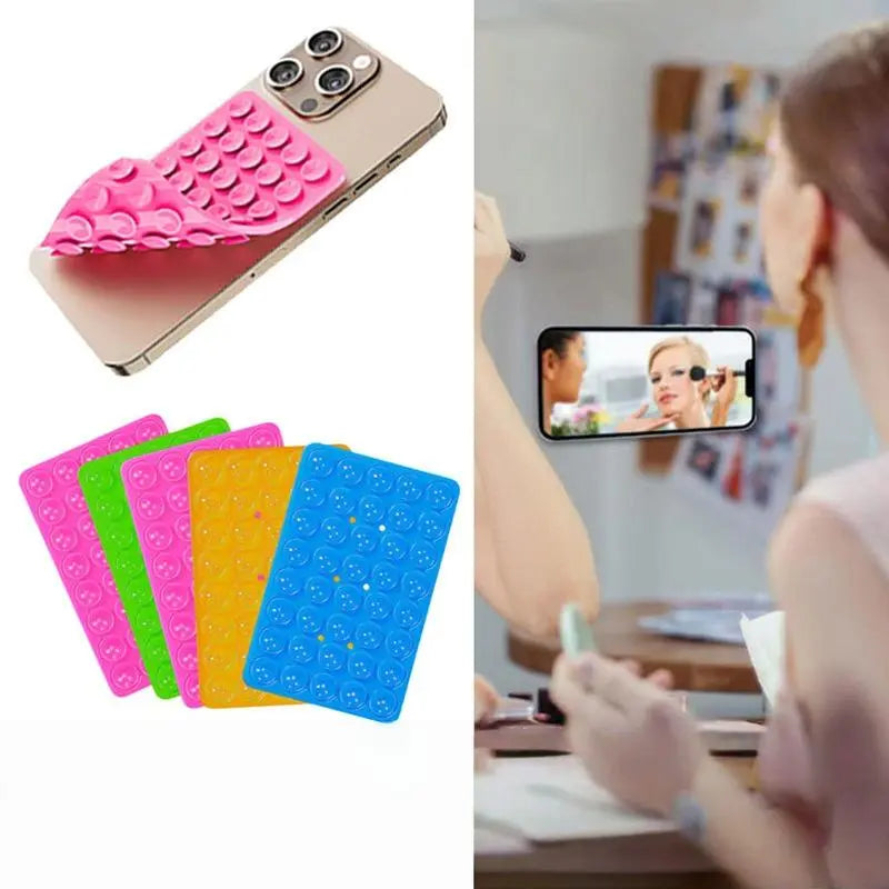 Silicone Suction Cup Phone Holder, Cell Phone Mount, Double-Sided Phone Holder, Hands-Free Phone Stand, Phone Accessories for Selfie & Video, Mount, Smartphone Suction Cup