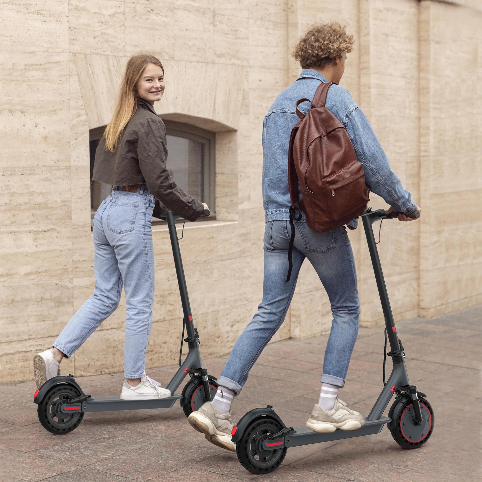 TMAX 500W 10' Foldable Electric Scooter, 21 Mph Top Speed with Dual Braking System and Shock Absorption UL2272