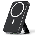 10000Mah Magnetic Power Bank Wireless Portable Charger with USB-C Cable LED Display Foldable Battery Pack for Iphone17/ 16/15/14/13/12/Pro/Pro Max Series Charging Compact Silicone Black