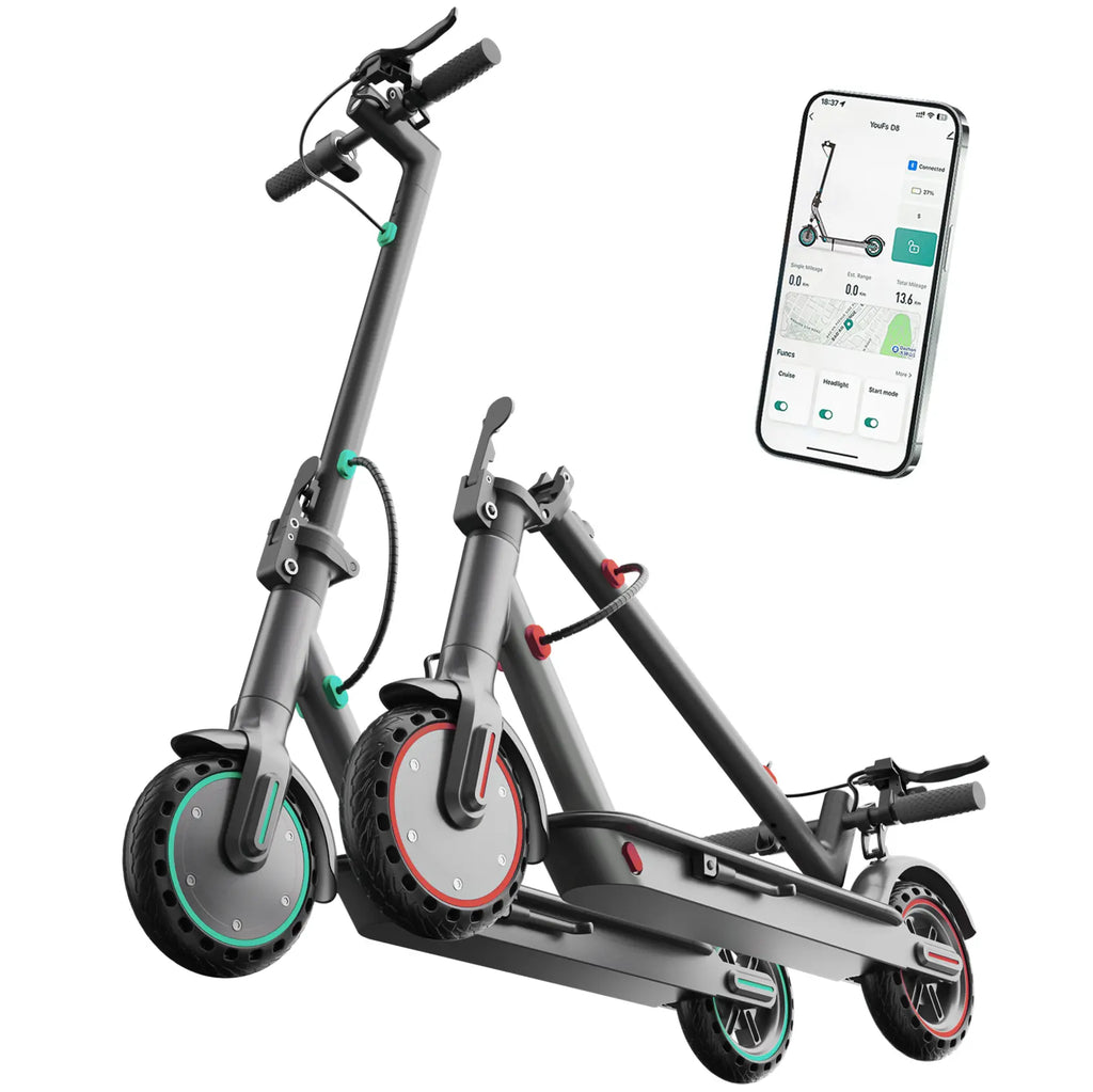 Electric Scooter -19 MPH Max Speed, 8.5''Honeycomb Solid Tires, 350W Motor, 12 Miles Range,Adjustable Speed Foldable Commuter Scooter with Dual Braking System & Smart App Control School Powerful Scooters
