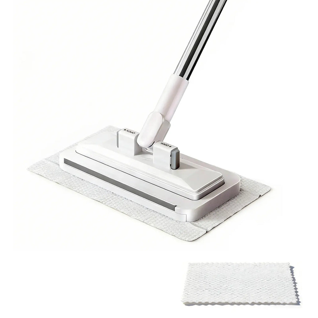 SOPAMI Disposable Mop, Hands-Free Floor Mop with Clamp, Dry Wet Use Dust Mop for Hardwood & Tile