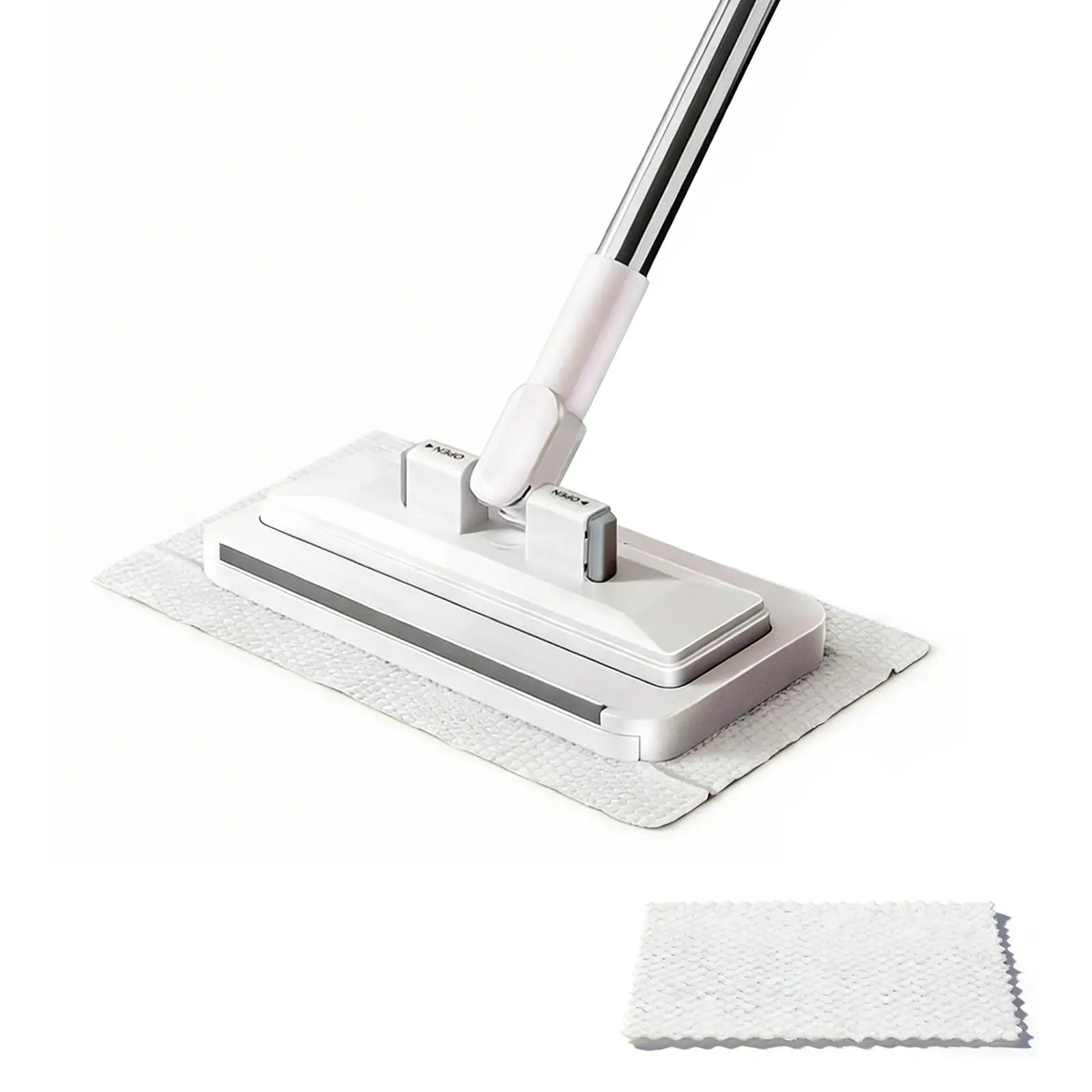 SOPAMI Disposable Mop, Hands-Free Floor Mop with Clamp, Dry Wet Use Dust Mop for Hardwood & Tile