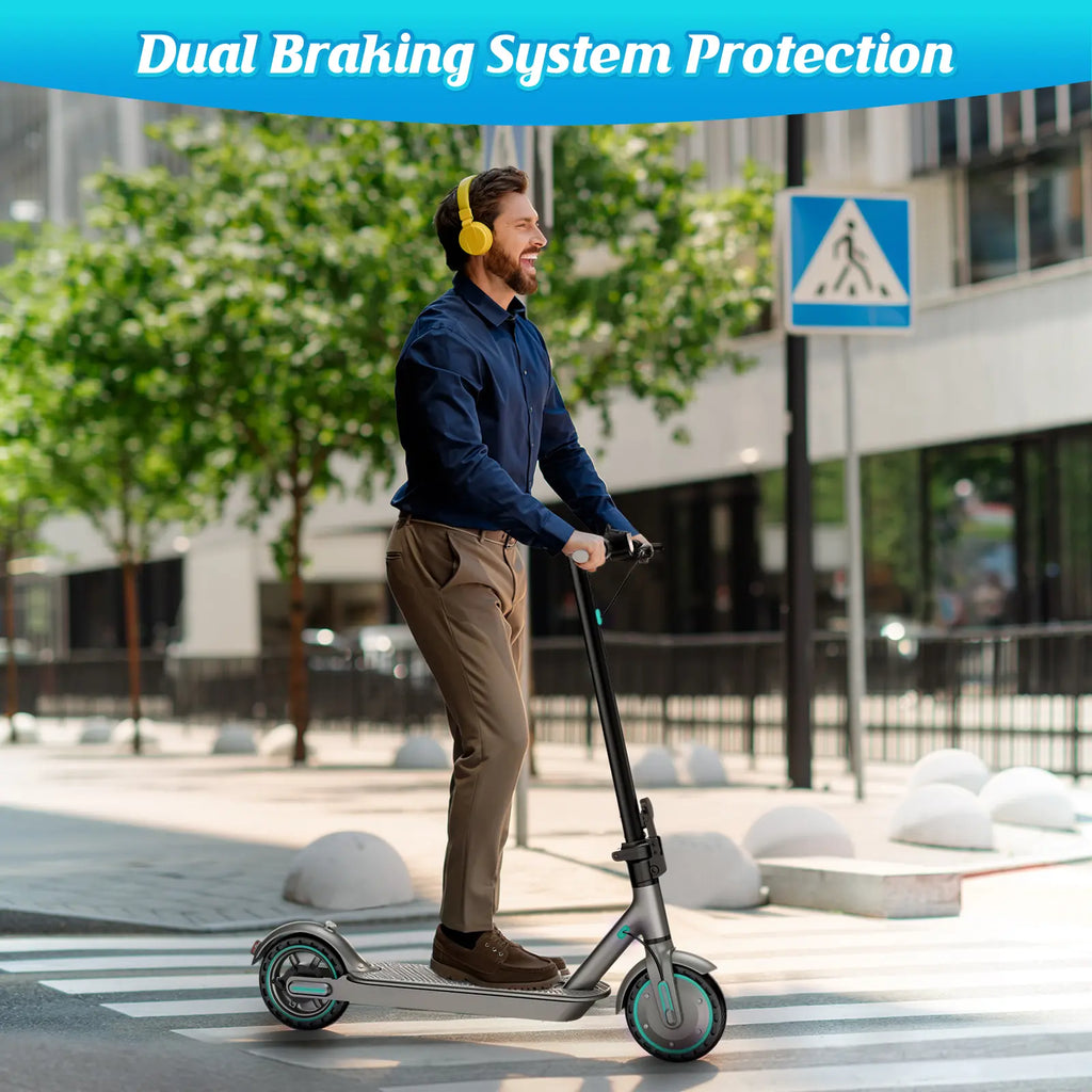 Electric Scooter -19 MPH Max Speed, 8.5''Honeycomb Solid Tires, 350W Motor, 12 Miles Range,Adjustable Speed Foldable Commuter Scooter with Dual Braking System & Smart App Control School Powerful Scooters