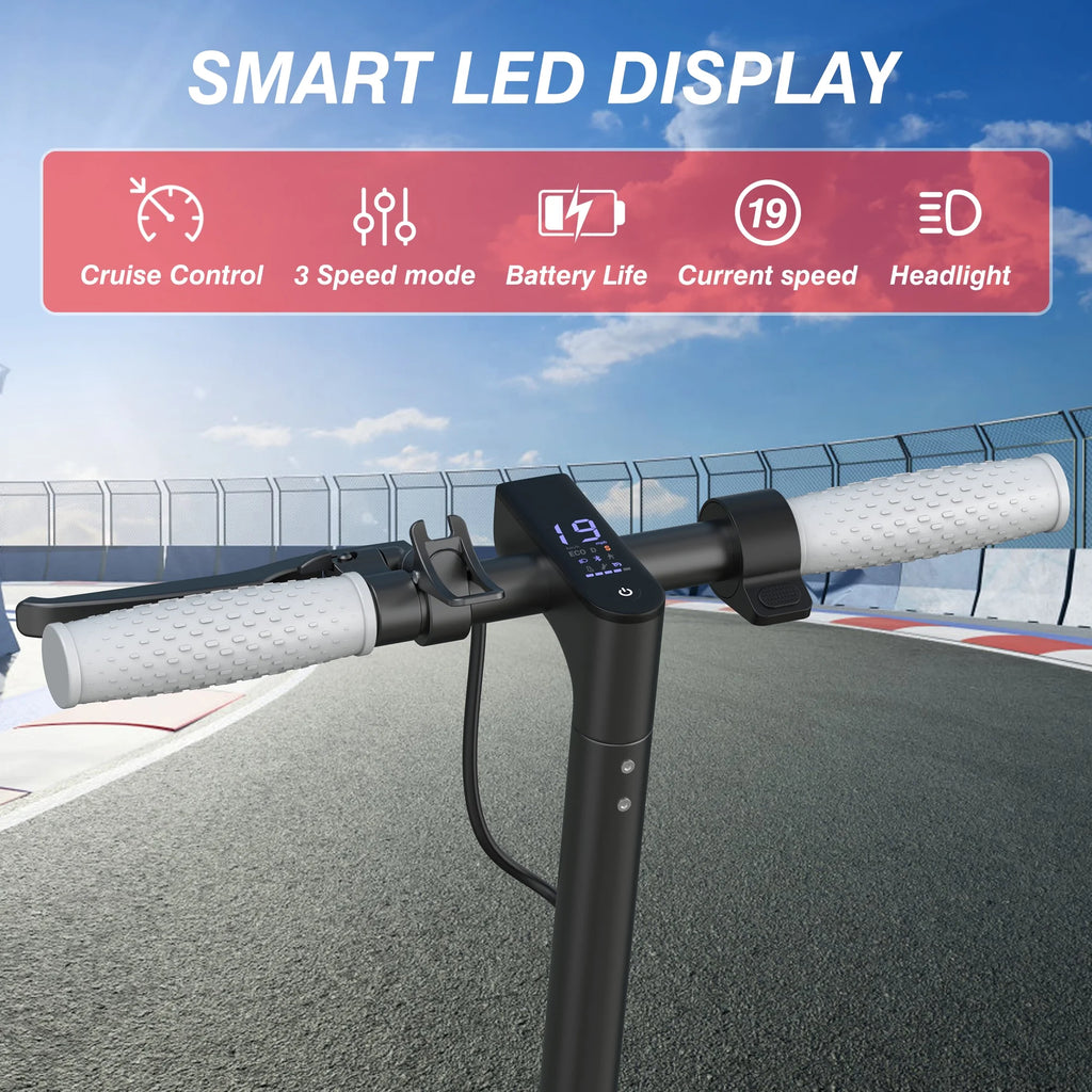 WHITE ES80 350W 8.5' Foldable Electric Scooter for Adults and Child, 21 Miles Range UL2272