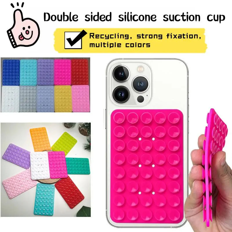 Silicone Suction Cup Phone Holder, Cell Phone Mount, Double-Sided Phone Holder, Hands-Free Phone Stand, Phone Accessories for Selfie & Video, Mount, Smartphone Suction Cup