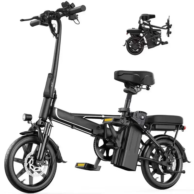 US 14" Foldable Electric Bike for Adults | 750W Peak Motor, 22 MPH Speed | 48V 10.4Ah/15.6Ah Battery, Electric Scooter| with Dual-Seat and Multi-Shock Absorption & Smart APP | with Phone Holder | UL2849 Certified Motor | Nice for Gift & Daily Commutes