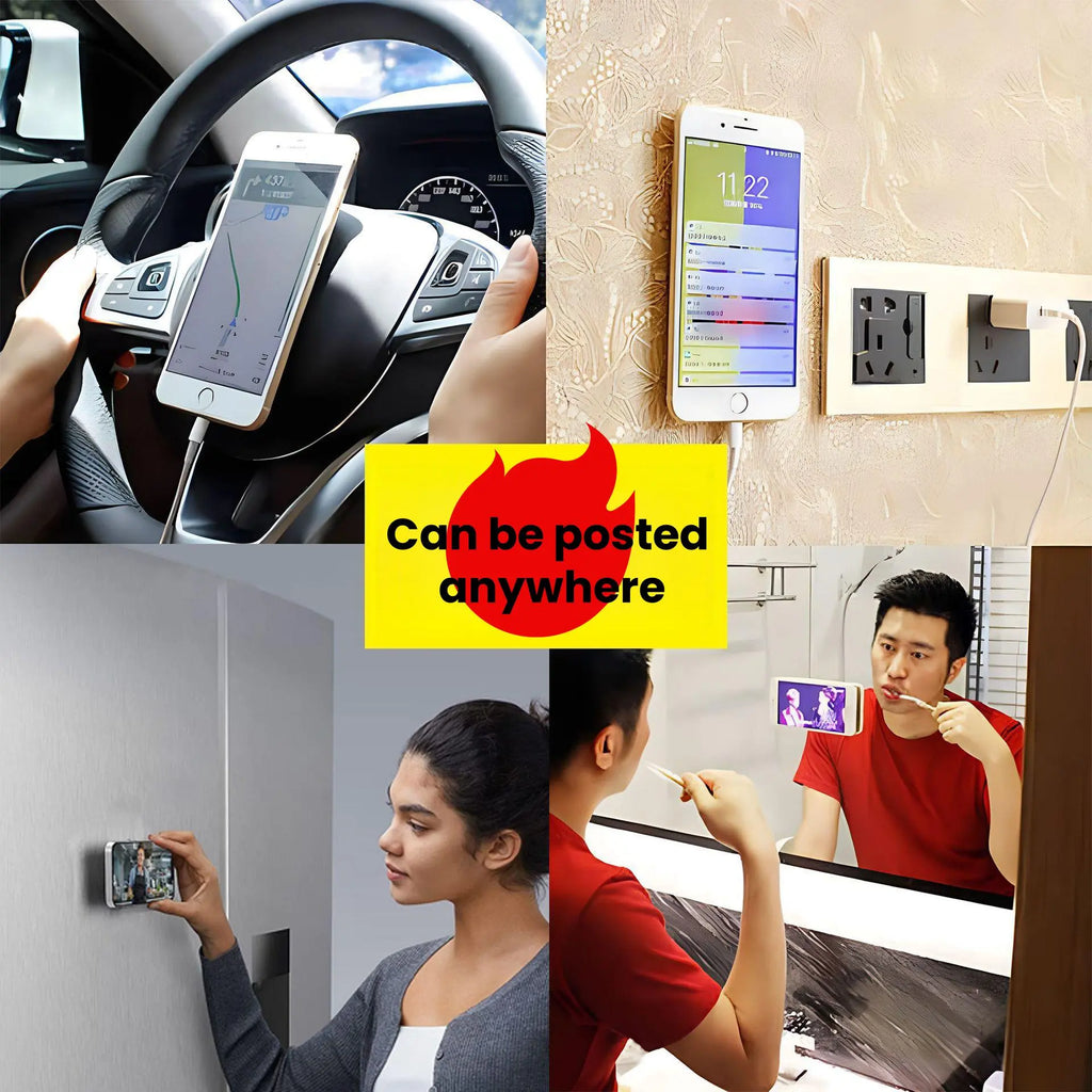 Silicone Suction Cup Phone Holder, Cell Phone Mount, Double-Sided Phone Holder, Hands-Free Phone Stand, Phone Accessories for Selfie & Video, Mount, Smartphone Suction Cup