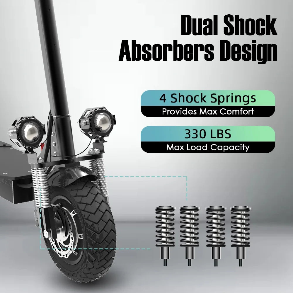 JX760 Electric Scooter, 60V 3200W Dual Motor, up to 46 MPH Speed & 50 Miles, Maximum Load of 330 Pounds Adult Escooter