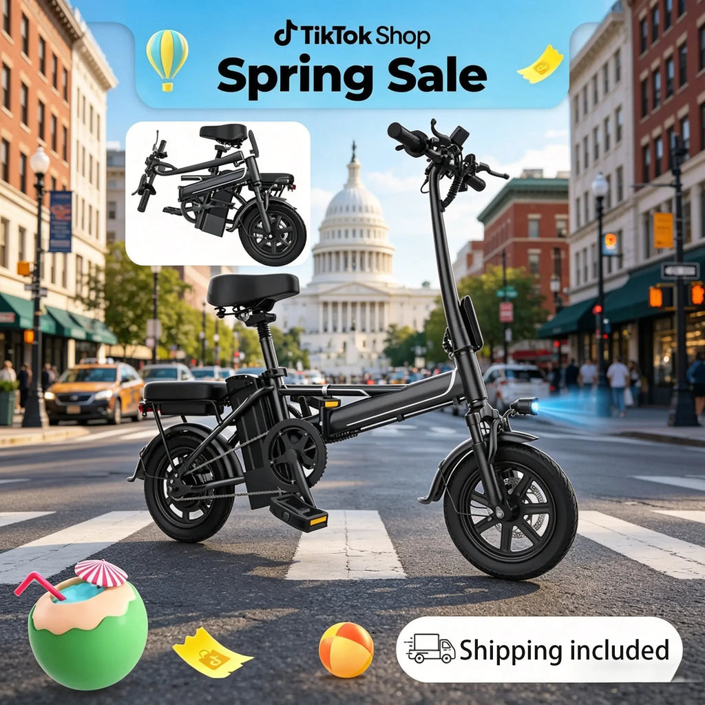 US 14" Foldable Electric Bike for Adults | 750W Peak Motor, 22 MPH Speed | 48V 10.4Ah/15.6Ah Battery, Electric Scooter| with Dual-Seat and Multi-Shock Absorption & Smart APP | with Phone Holder | UL2849 Certified Motor | Nice for Gift & Daily Commutes